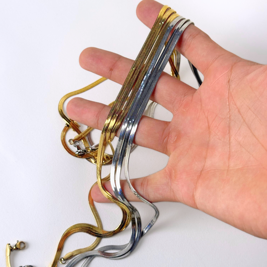 3PK STAINLESS STEEL SNAKE CHAIN